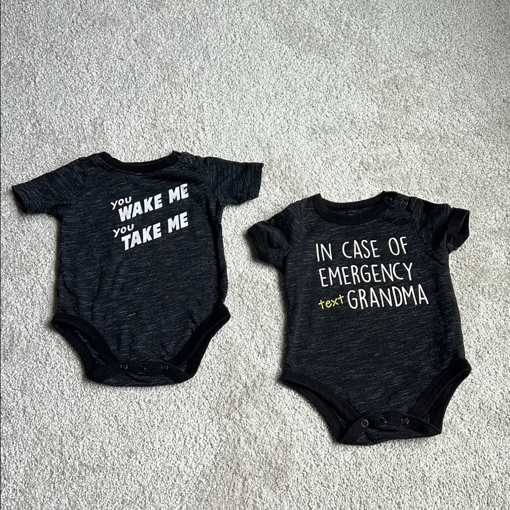 Garanimals Black Bodysuits Fun Graphic Designs